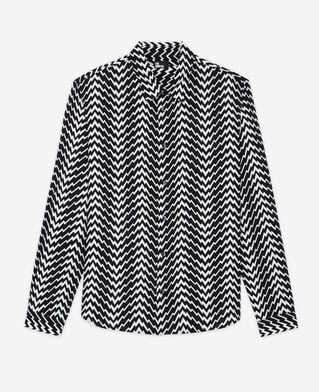 The Kooples HERREN BLACK WHITE hemd mit klassischem kragen und print