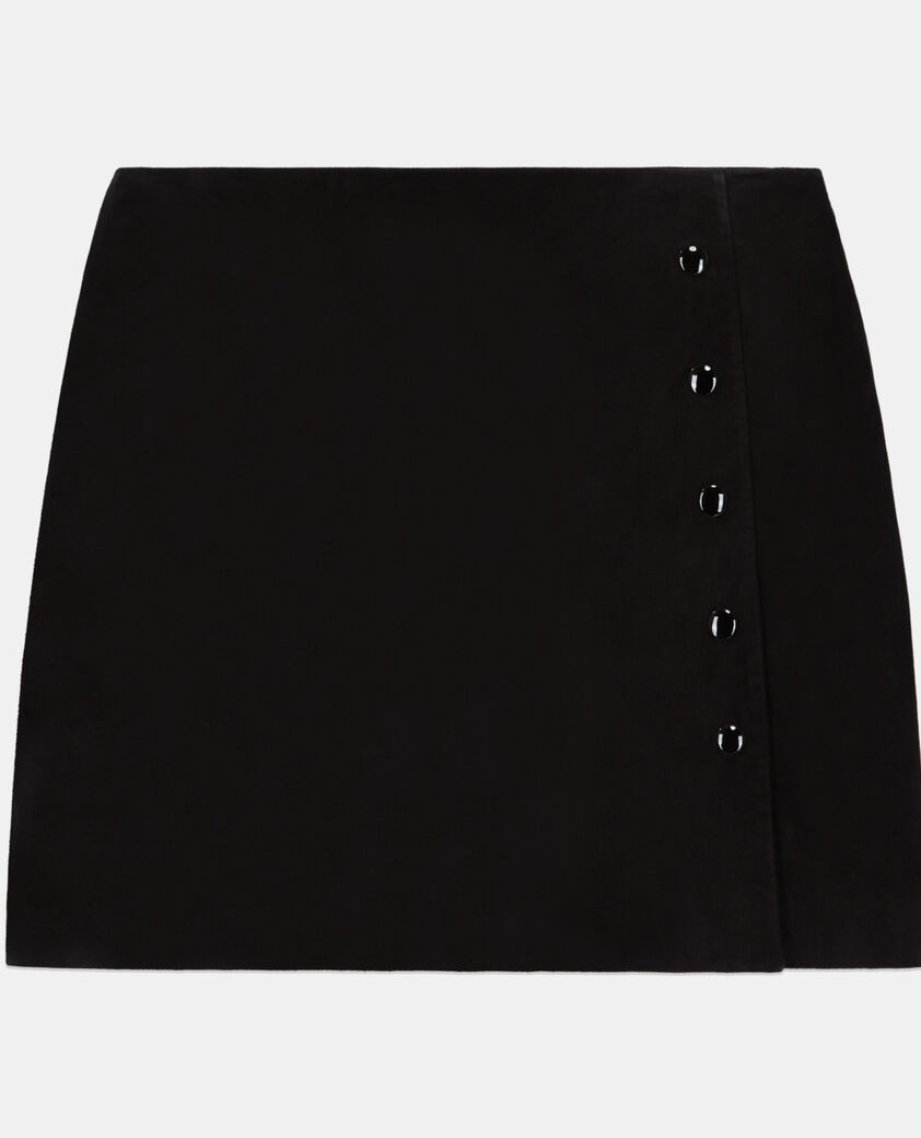 The Kooples WOMEN BLACK short black leather skirt