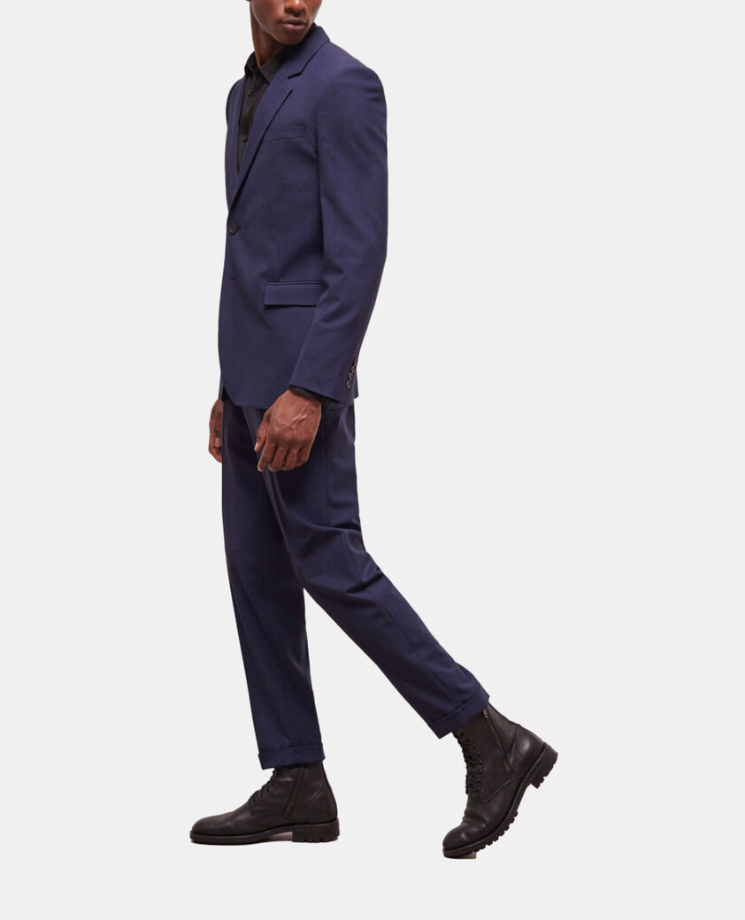 The Kooples MEN BLACK / NAVY wool suit jacket with houndstooth motif