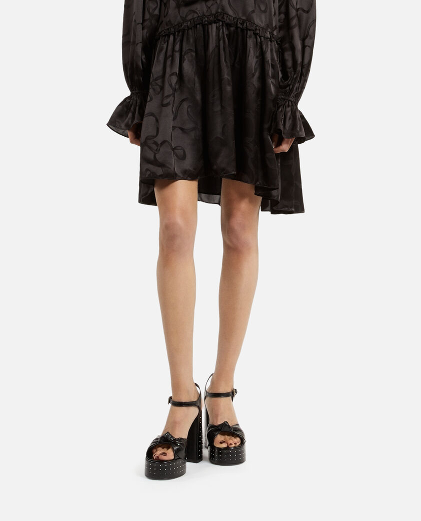 The Kooples DAMEN BLACK schwarze sandalen aus leder mit absatz