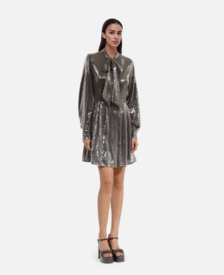 The Kooples DAMEN GREY kurzes kleid mit pailletten in grau