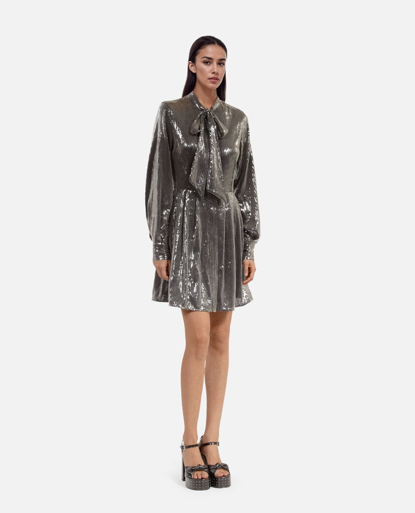 The Kooples FEMME GREY robe courte à sequins grise
