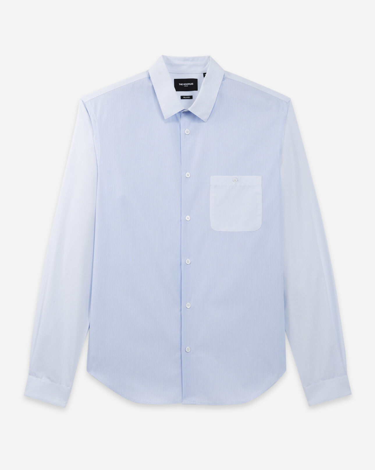 The Kooples HERREN WHITE / SKY BLUE hemd weißer kragen gestreift himmelblau