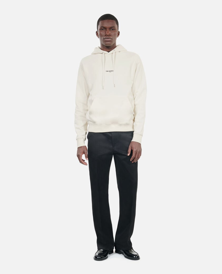 The Kooples HOMME OFF WHITE sweatshirt à capuche logo écru