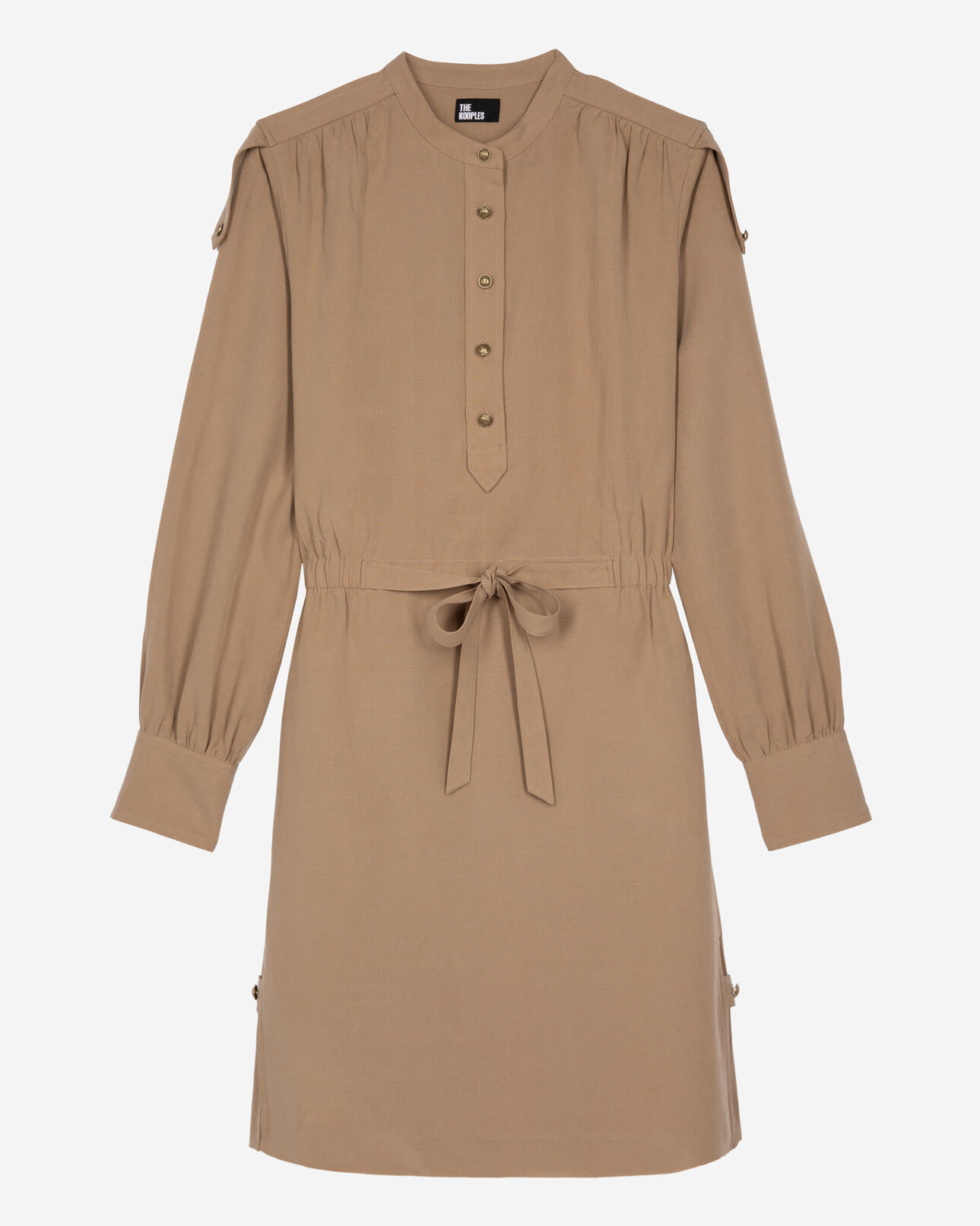 The Kooples MUJER BROWN vestido corto beige