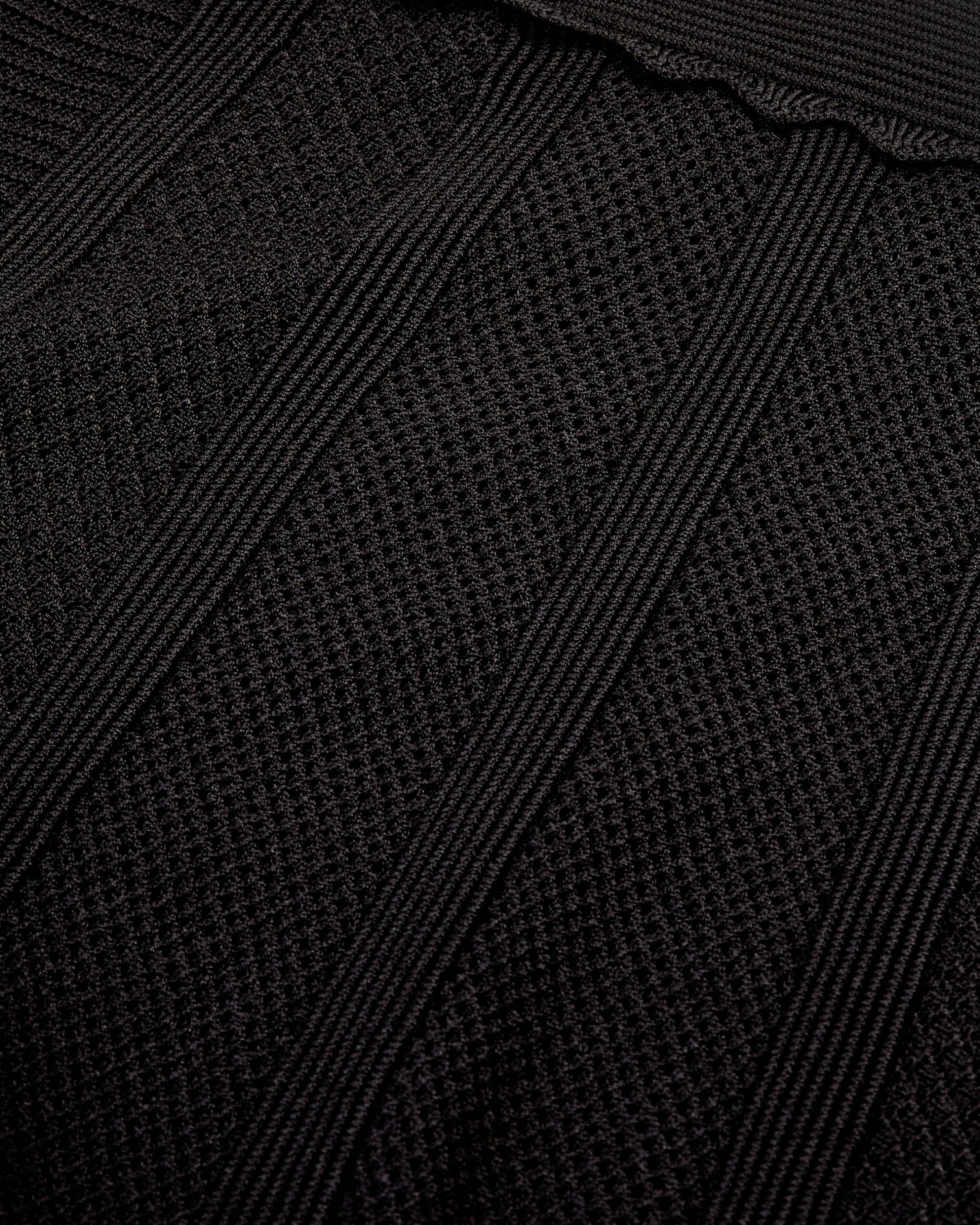 Long black openwork knit skirt, BLACK, hi-res image number null