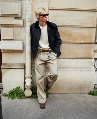 The Kooples HOMME DARK NAVY blouson en coton marine