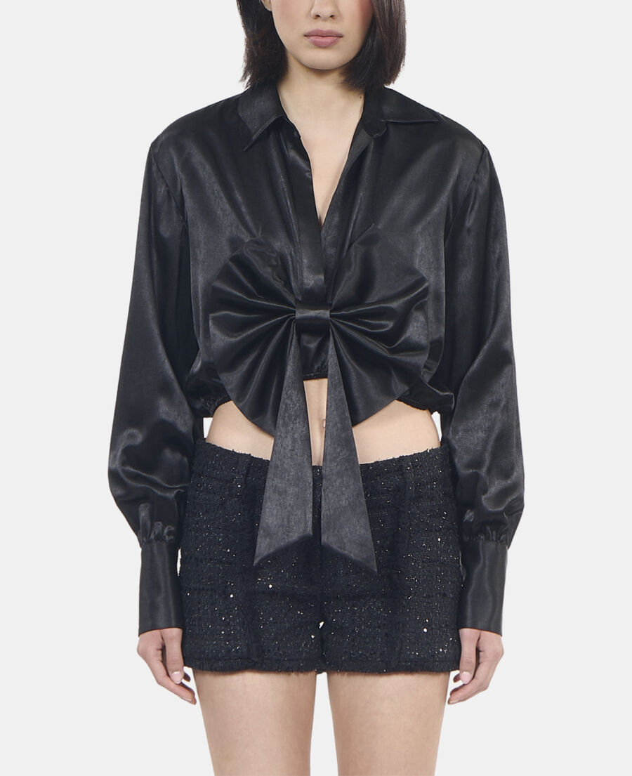 The Kooples F BLACK black top with bow