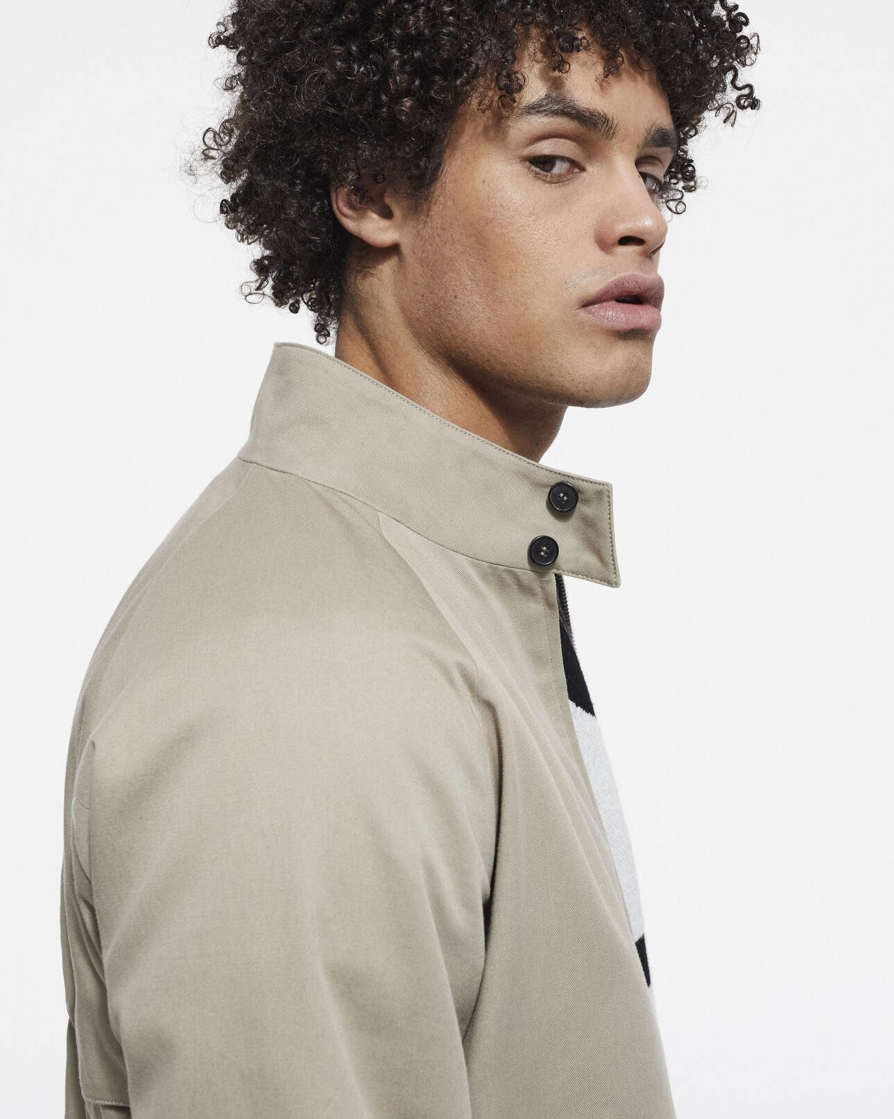 The Kooples HERREN BEIGE beige gefütterte jacke mit leopardenmuster