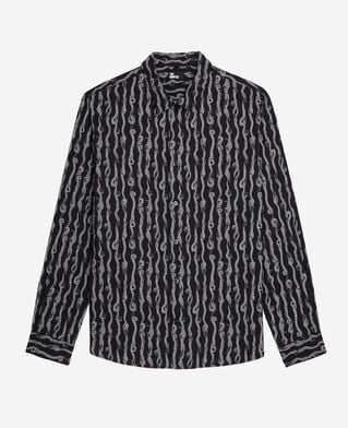 The Kooples HOMME BLACK WHITE chemise imprim&eacute;e noir