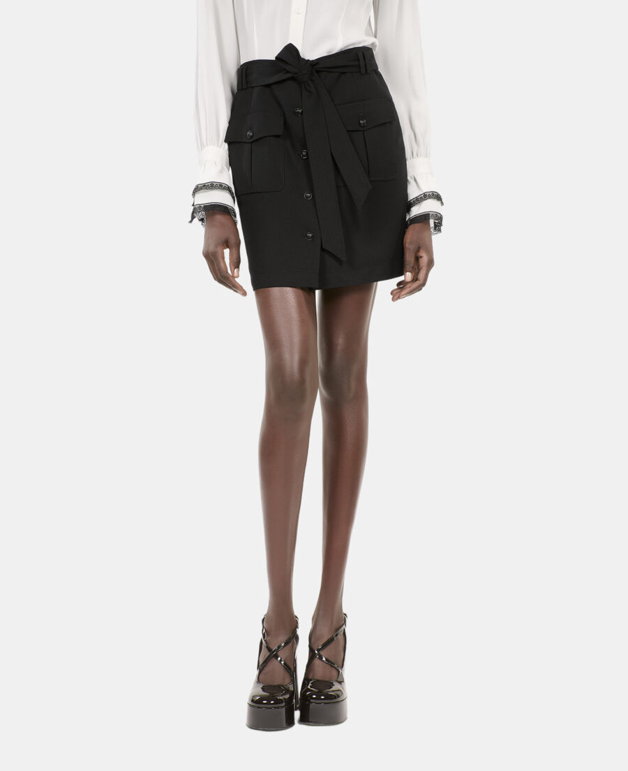 The Kooples FEMME BLACK jupe courte noire