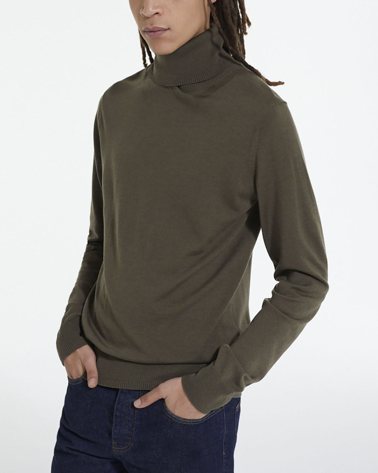 The Kooples MEN ALGUE green merino sweater