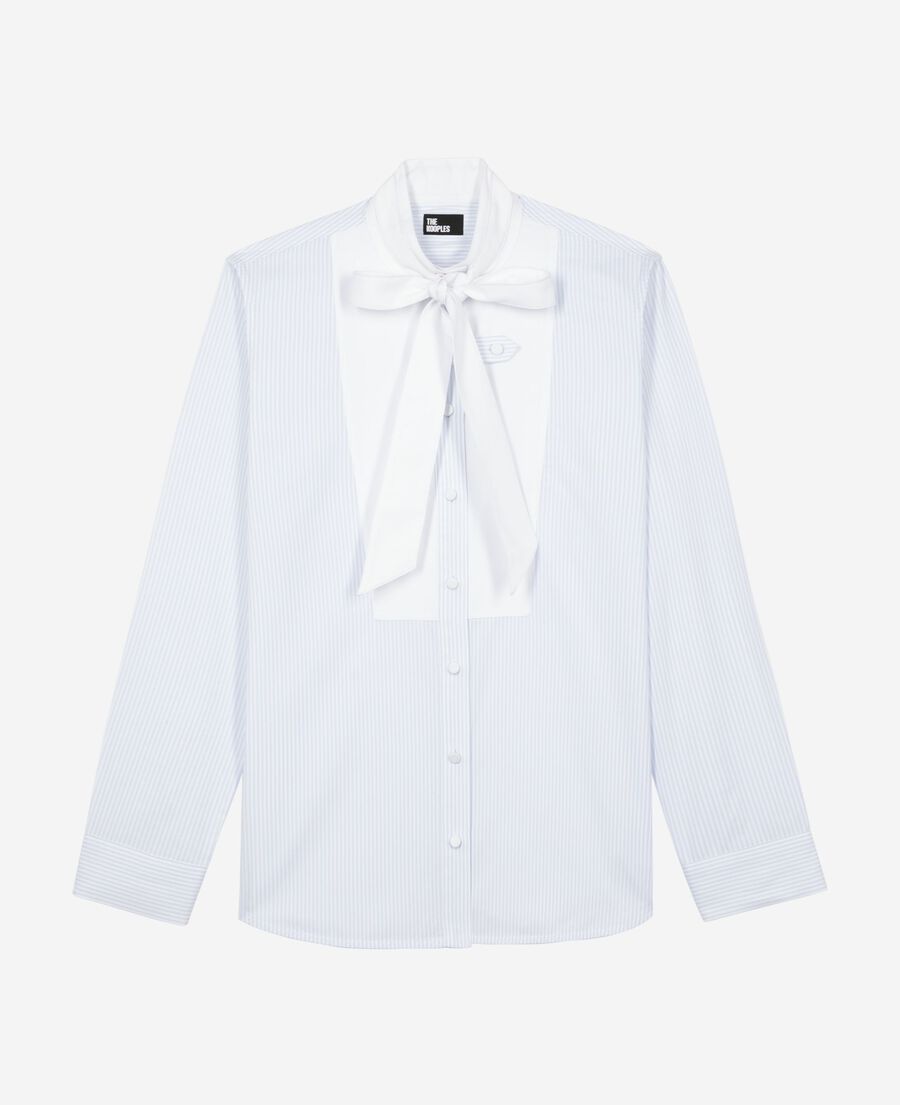 The Kooples WOMEN BLUE WHITE light blue pinstripe shirt