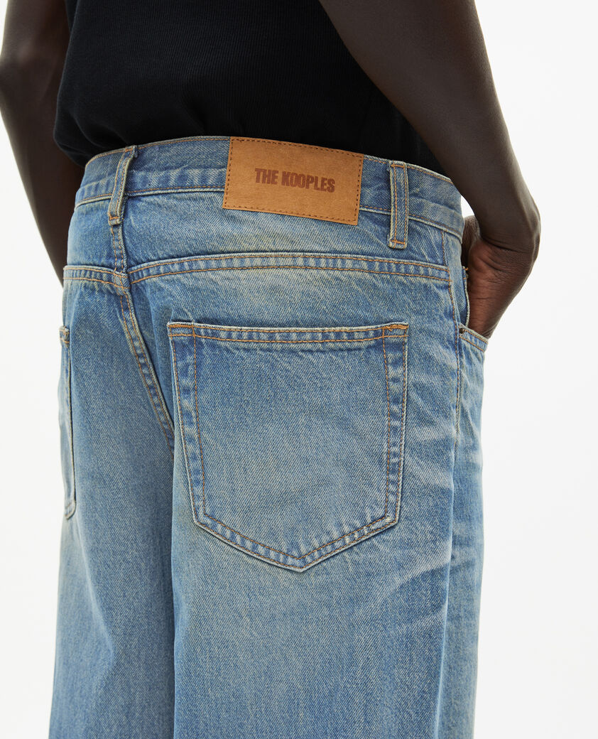 The Kooples HERREN USED RAPIECE hellblaue jeans mit geradem bein