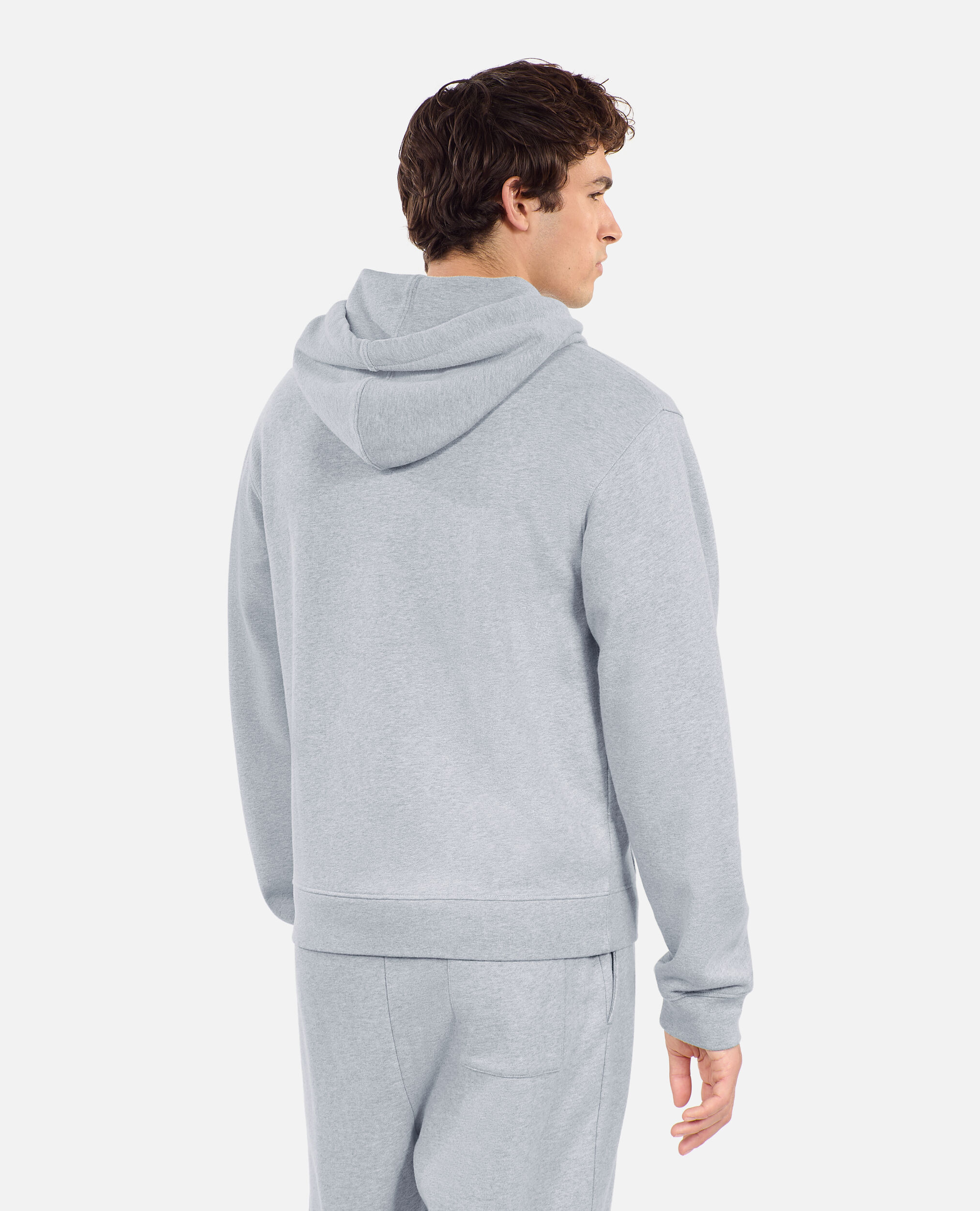 Sweatshirt à capuche Blason gris, GREY MELANGE, hi-res image number null