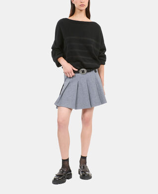 The Kooples FEMME BLACK pull en laine et cachemire à rayures