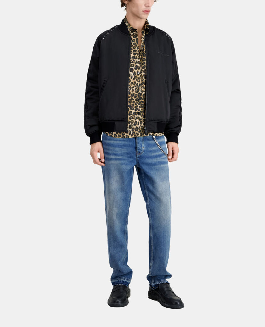 The Kooples HERREN BLACK schwarze jacke mit „wild tiger“-stickerei