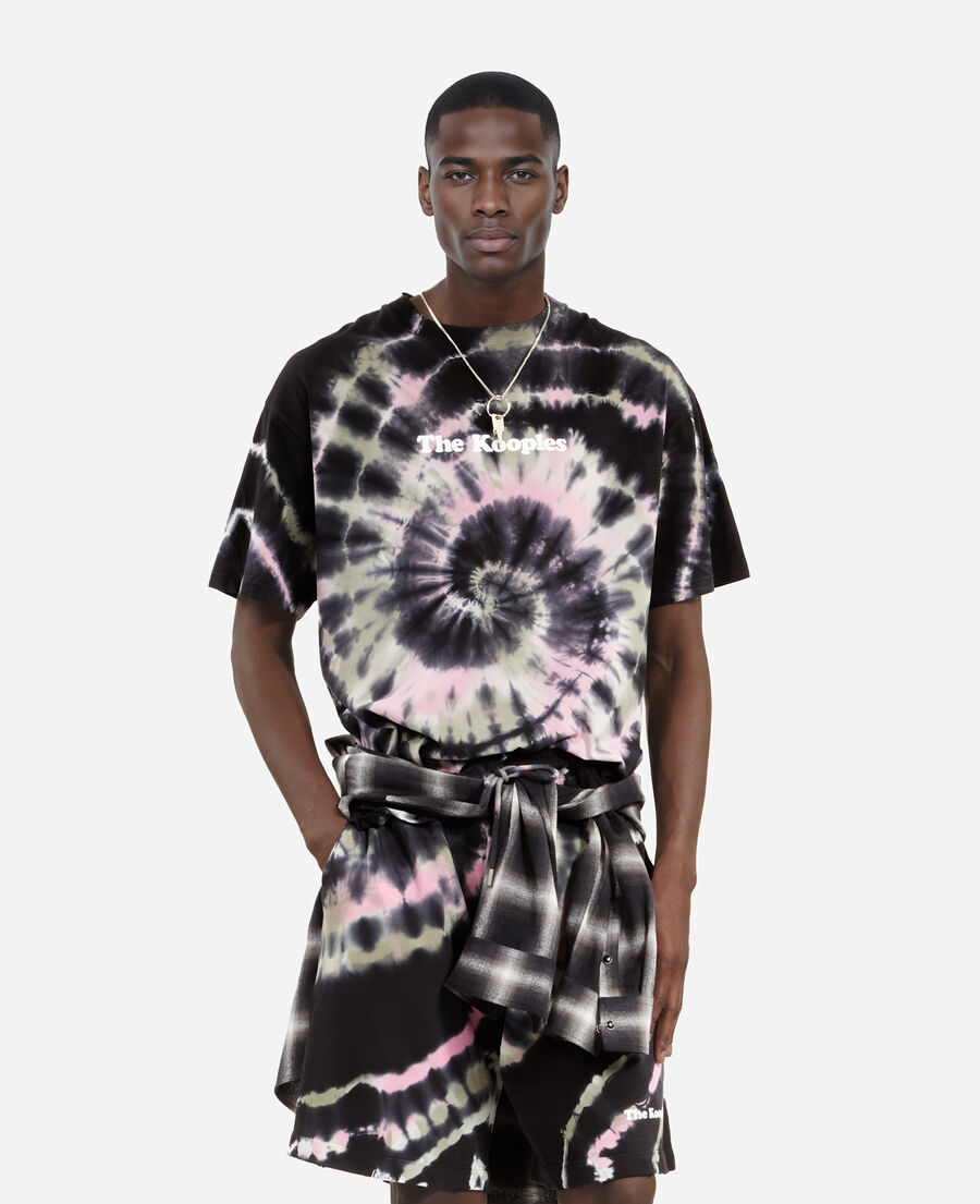 The Kooples H ECRU GREEN black tie-dye t-shirt