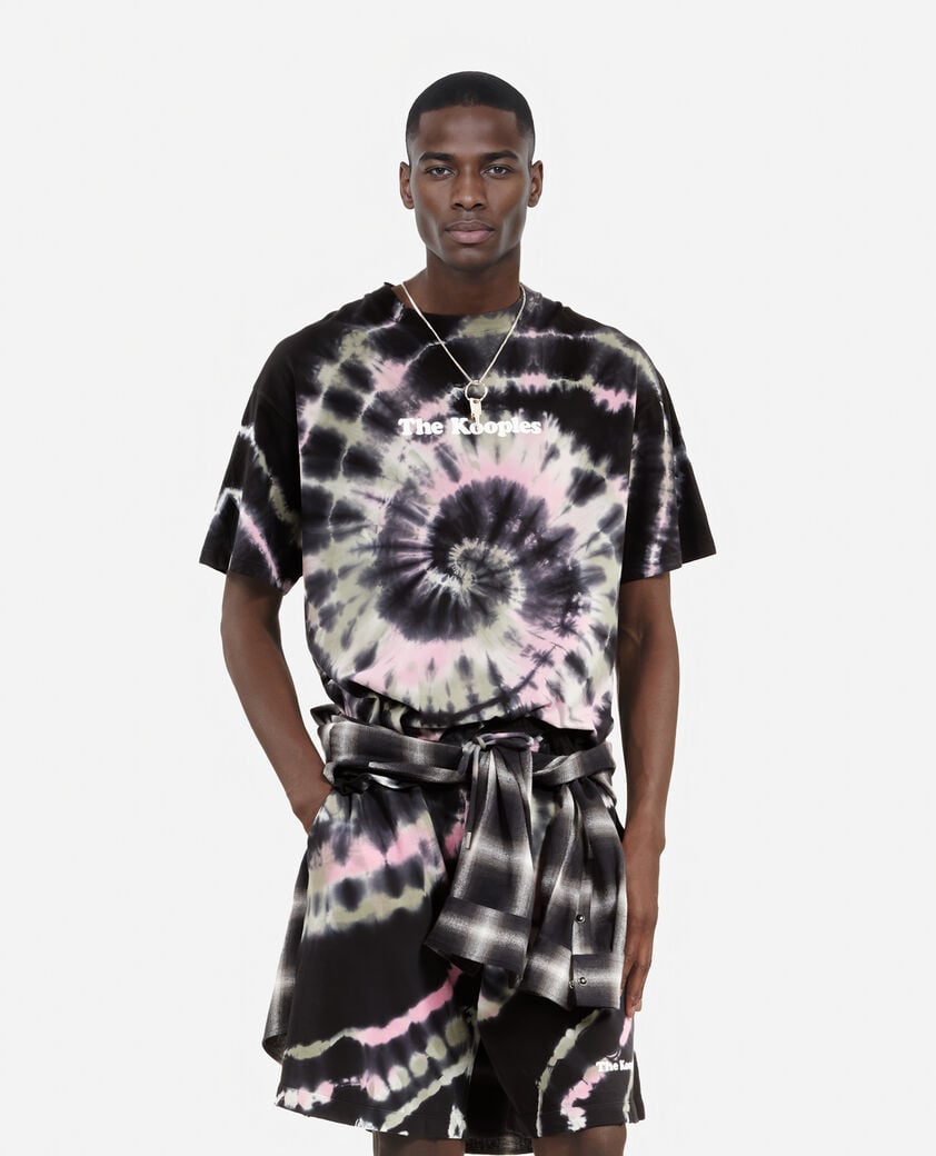The Kooples H ECRU GREEN black tie-dye t-shirt