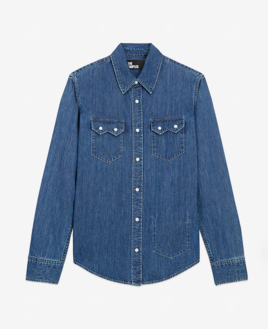 Blue denim shirt | The Kooples - US