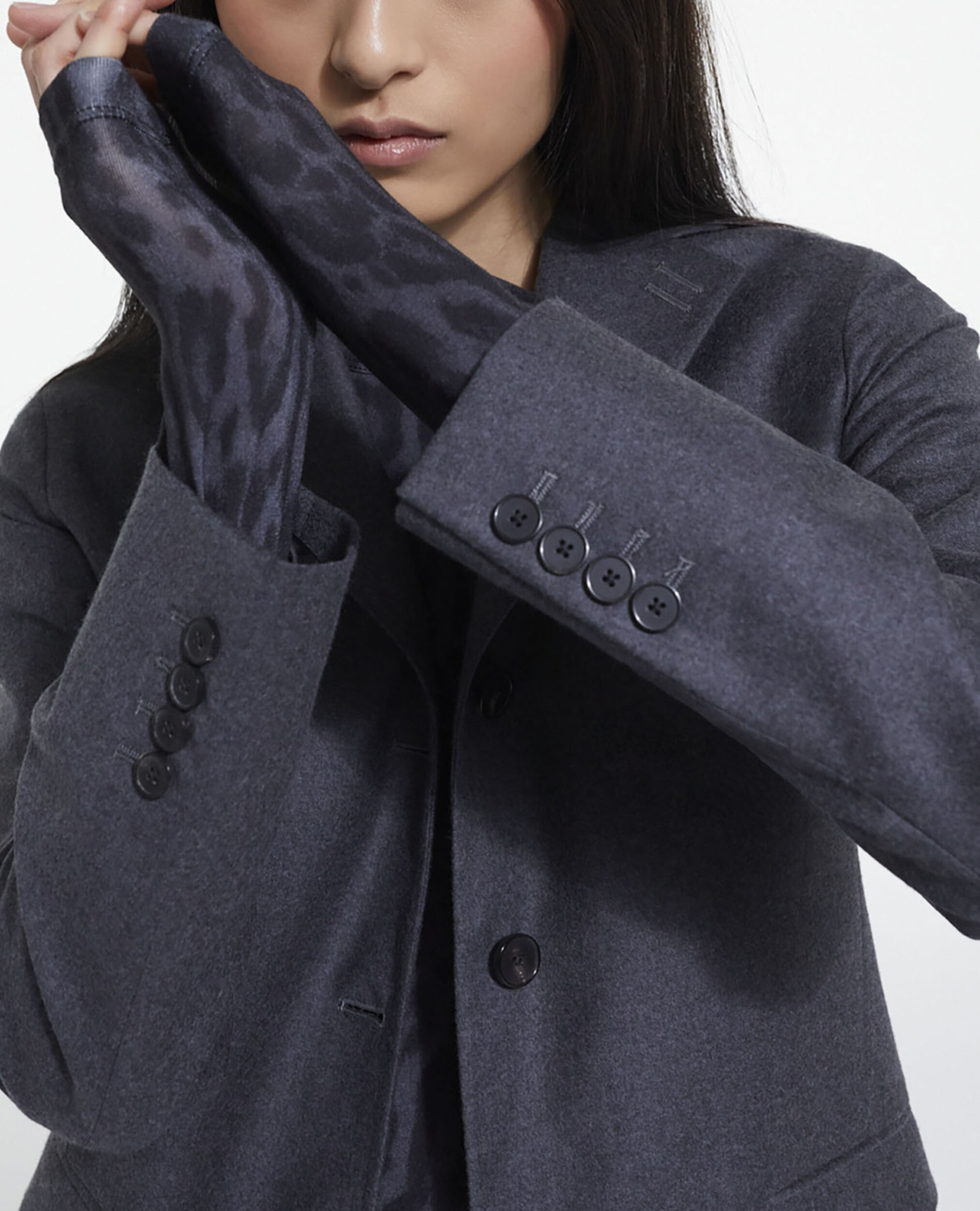 Gray wool suit jacket, GREY, hi-res image number null