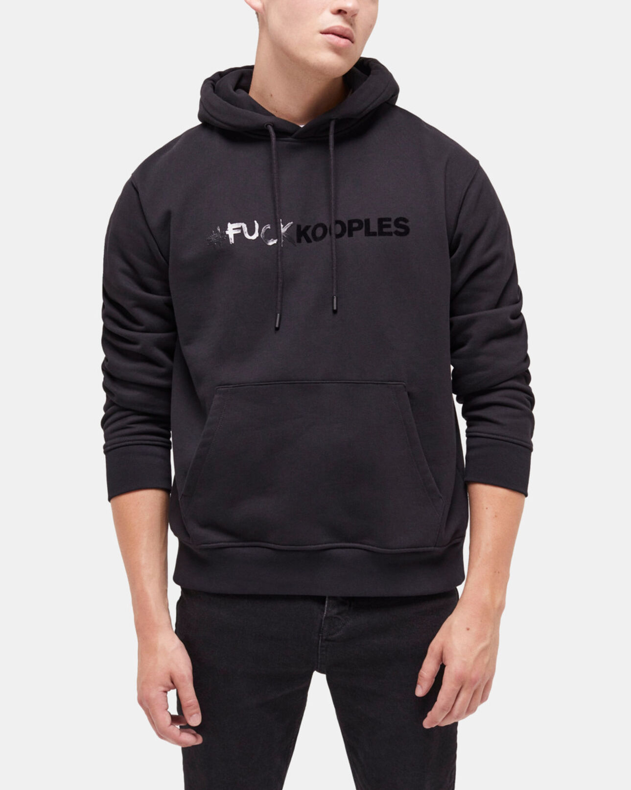 The Kooples MEN BLACK black logo hoodie