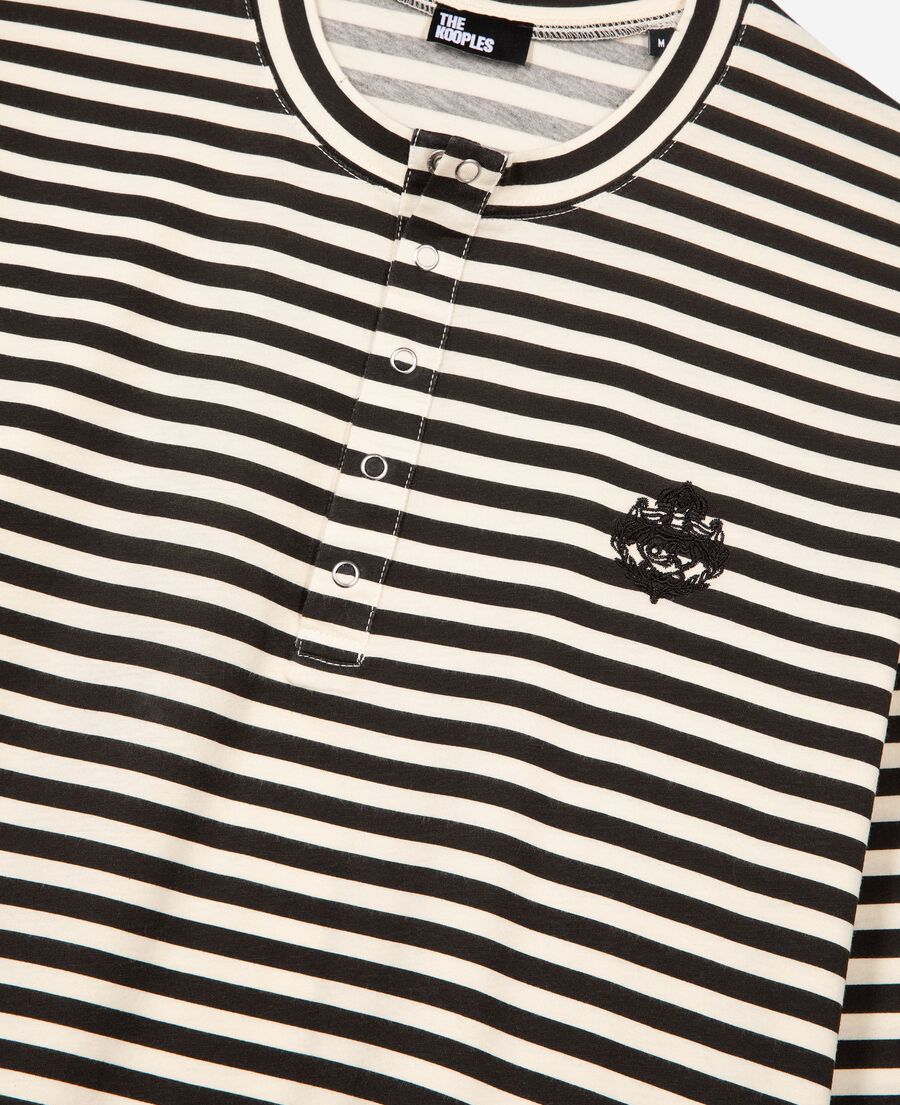 The Kooples HOMME LIGHT BEIGE t-shirt manches longues &agrave; rayures beige