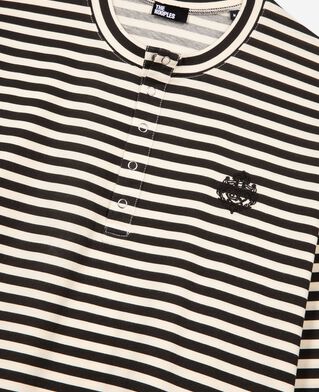 The Kooples HOMME LIGHT BEIGE t-shirt manches longues &agrave; rayures beige