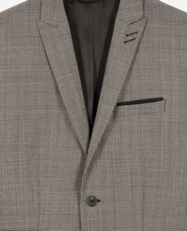 The Kooples HOMME BEIGE MELANGE veste de costume en laine prince de galles beige