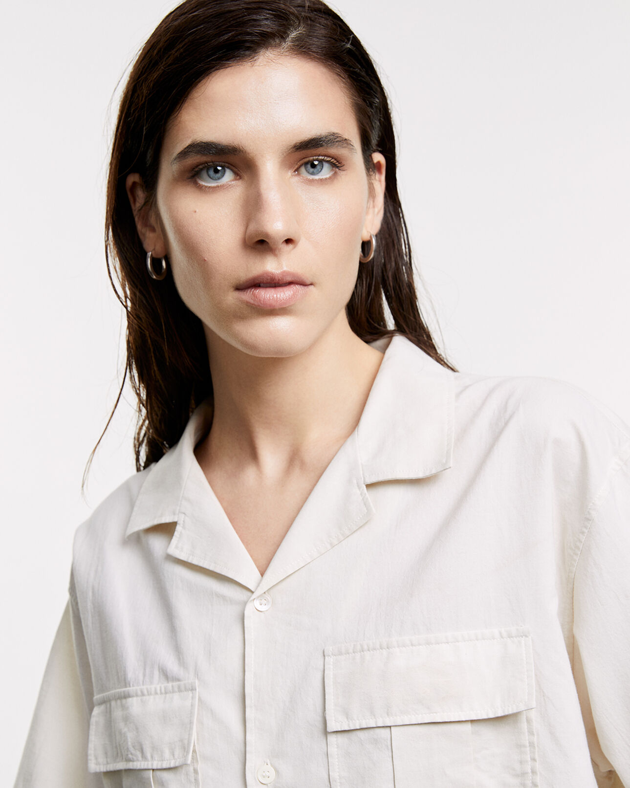 The Kooples MEN BEIGE beige shirt with breast pockets