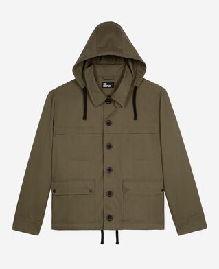The Kooples MEN KAKI khaki short hooded parka