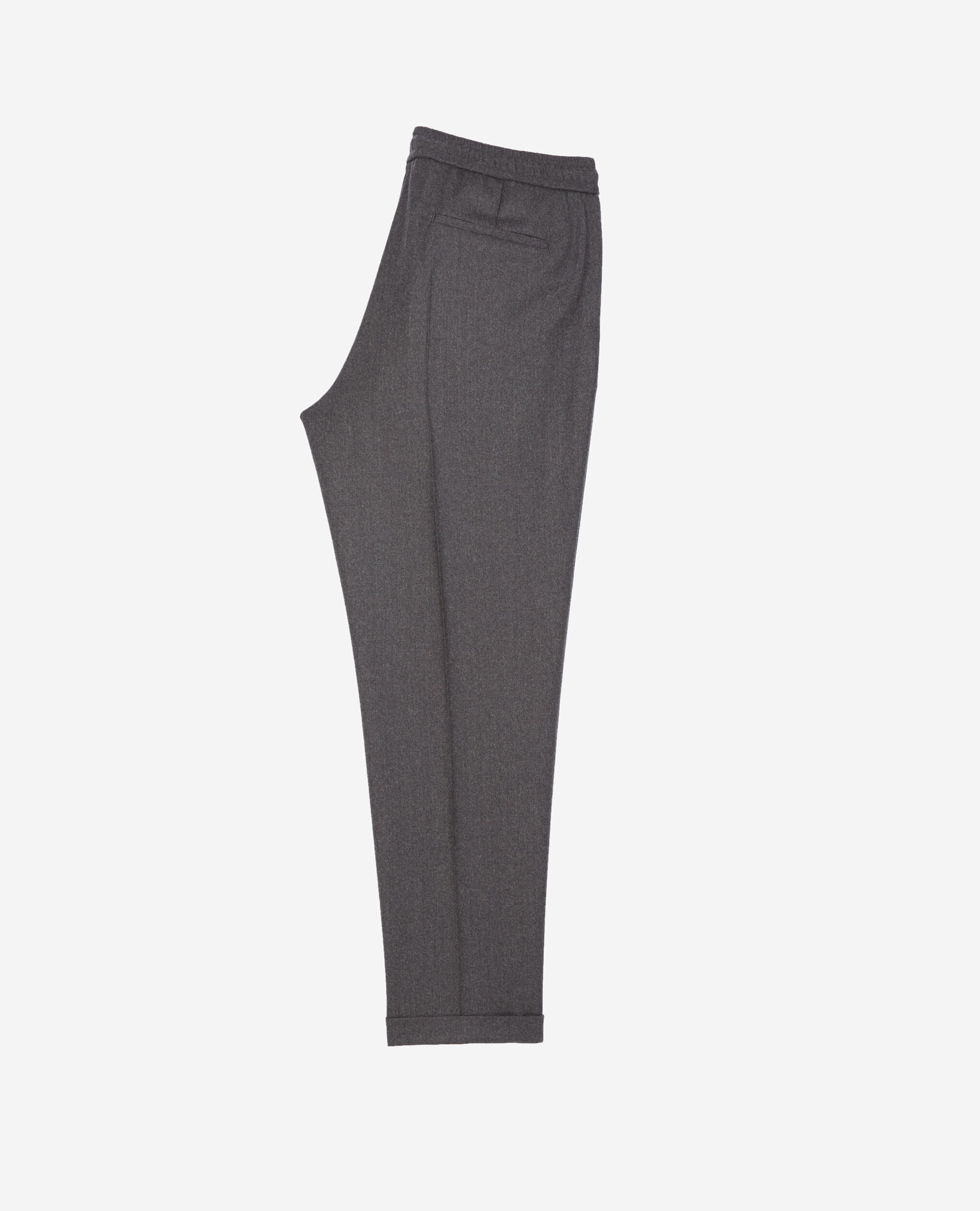 Pantalon laine gris à élastique, DARK GREY, hi-res image number null