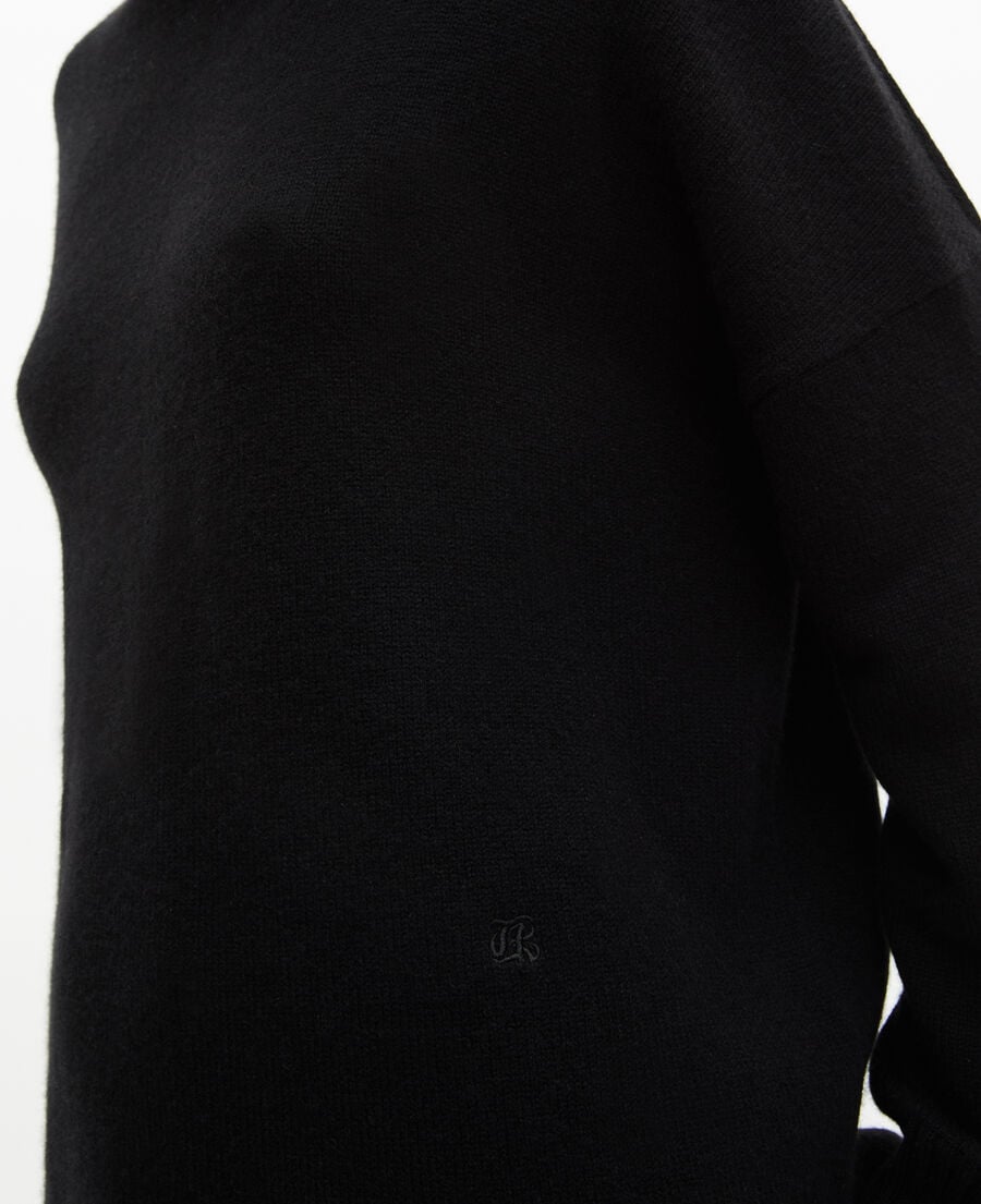 The Kooples DAMEN BLACK pullover mit stehkragen aus schwarzem kaschmir