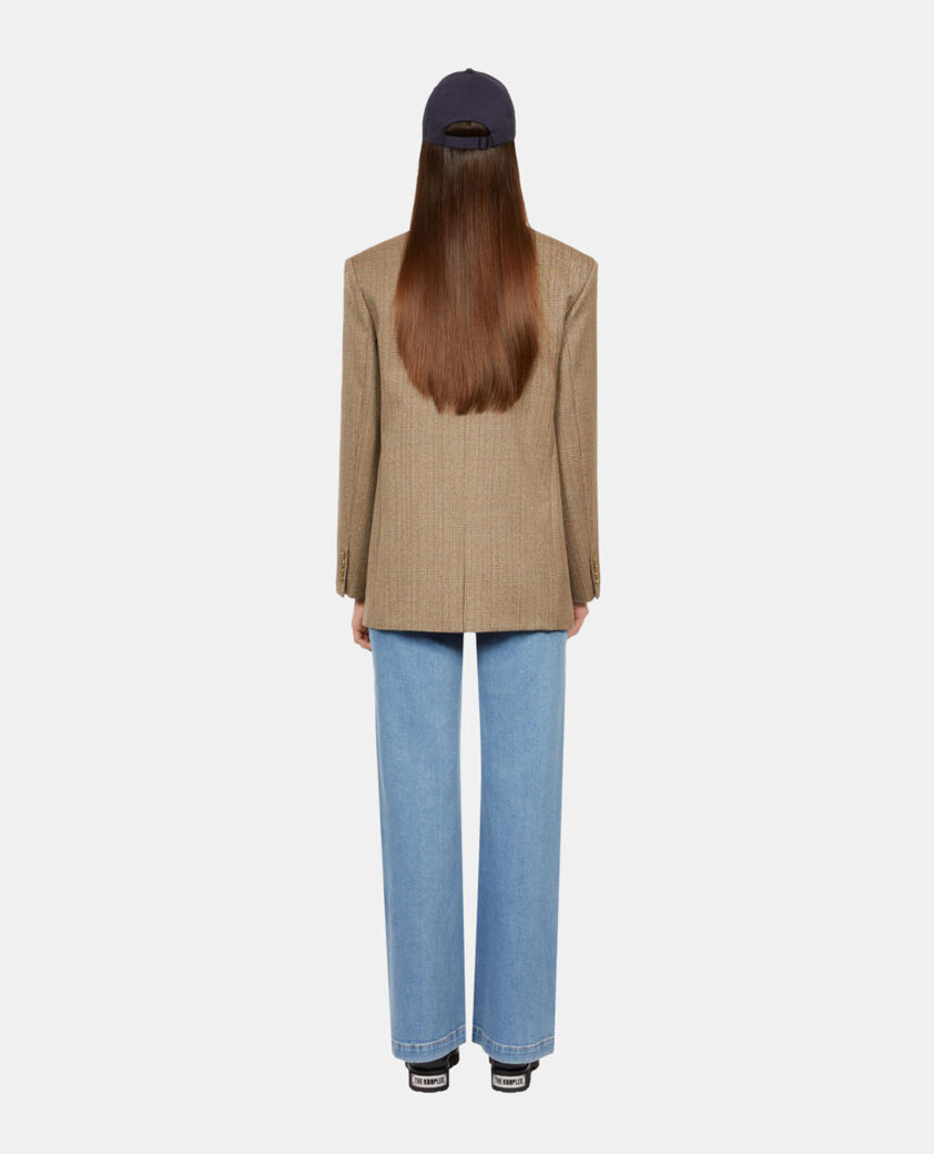 The Kooples WOMEN BROWN CHEVRON brown wool herringbone blazer