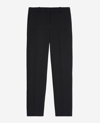 The Kooples WOMEN BLACK black crepe tailored pants, straight cut