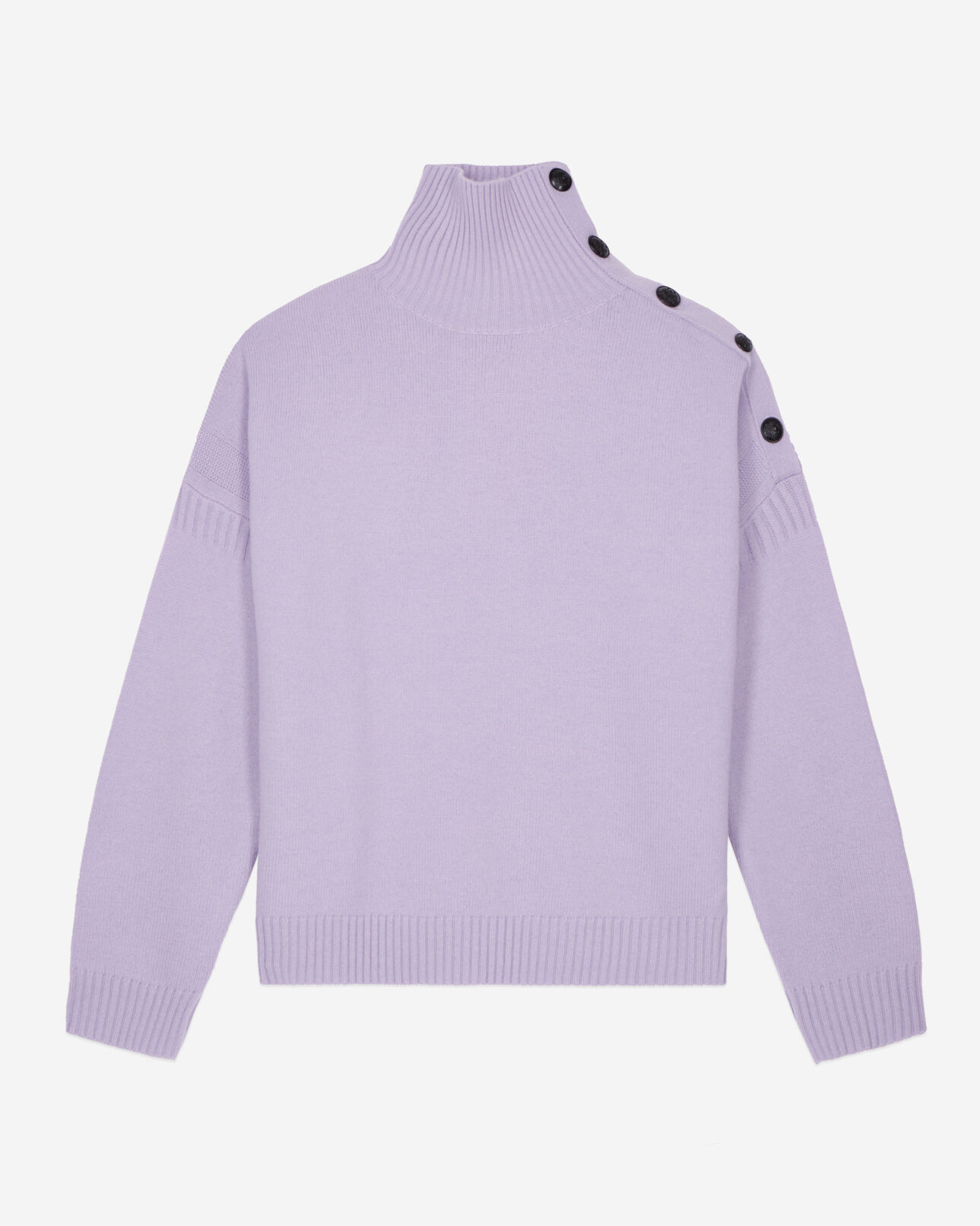 The Kooples FEMME LIGHT PURPLE pull en cachemire avec boutons mauve
