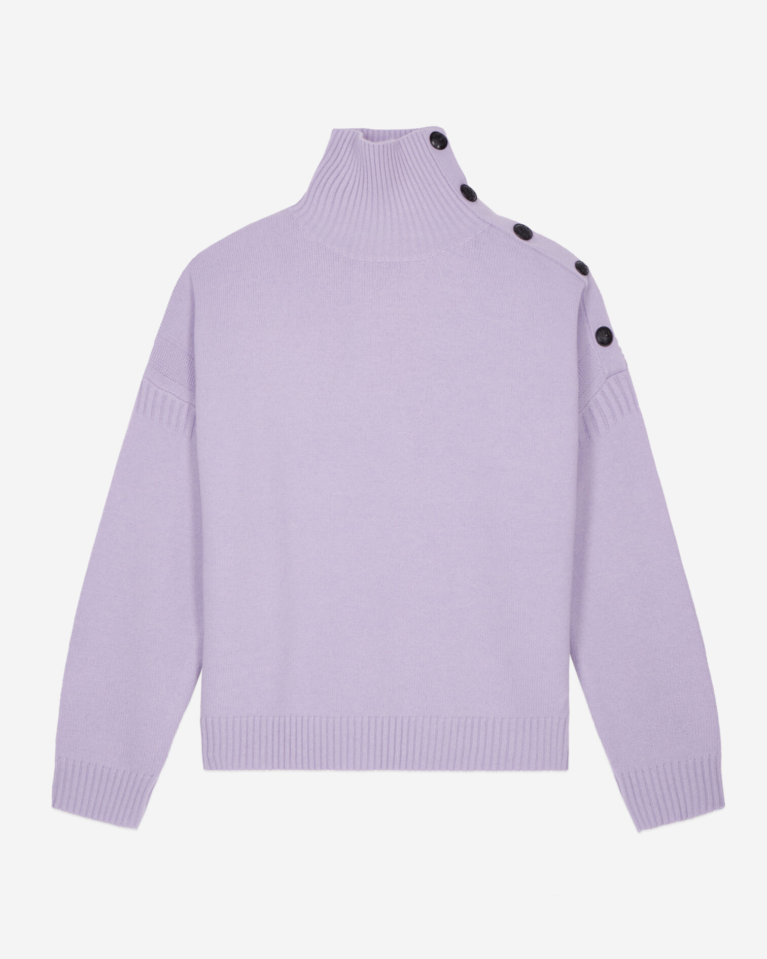 Pull en cachemire avec boutons mauve, LIGHT PURPLE, hi-res image number null