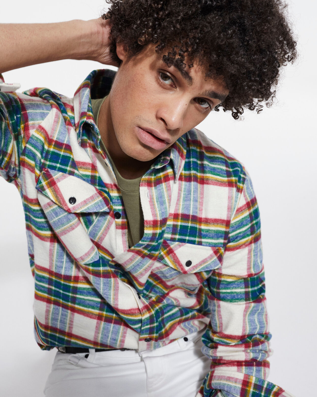 The Kooples HERREN MULTICOLOR kariertes hemd mit klassischer kragen