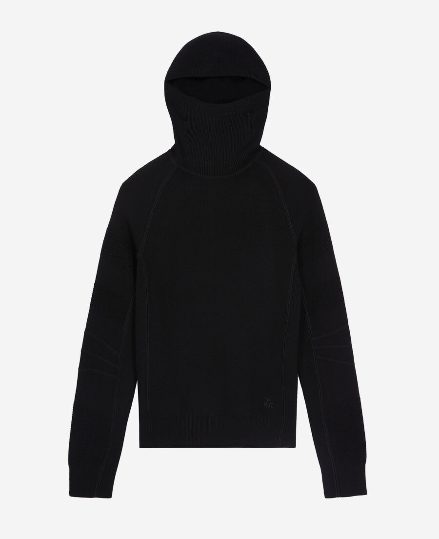 black balaclava sweater