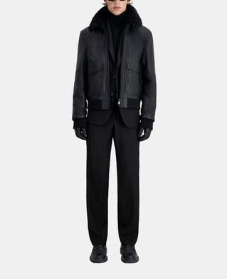 The Kooples HERREN BLACK schwarze bomberjacke aus leder