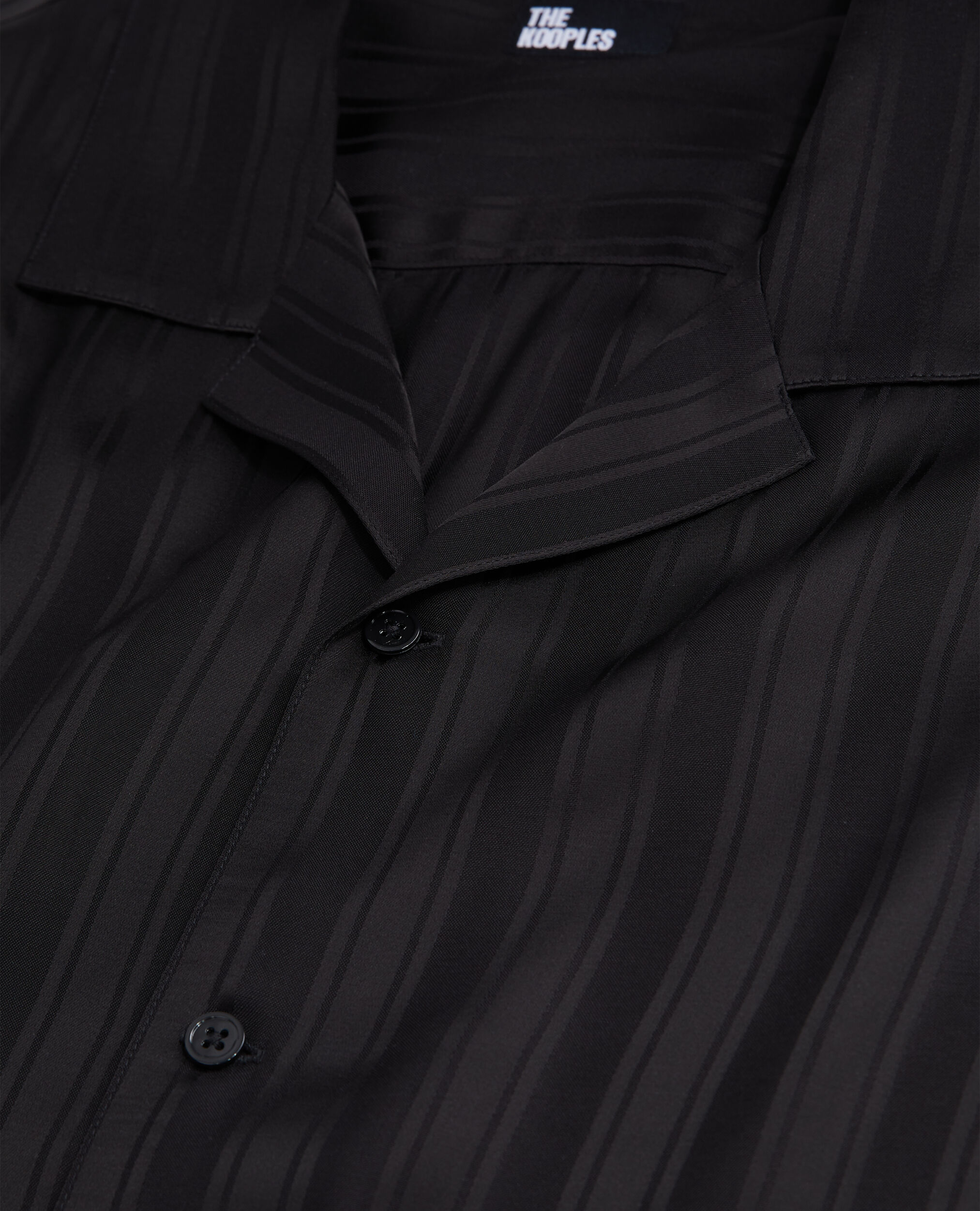 Schwarzes Jacquard-Hemd mit Streifen, BLACK, hi-res image number null
