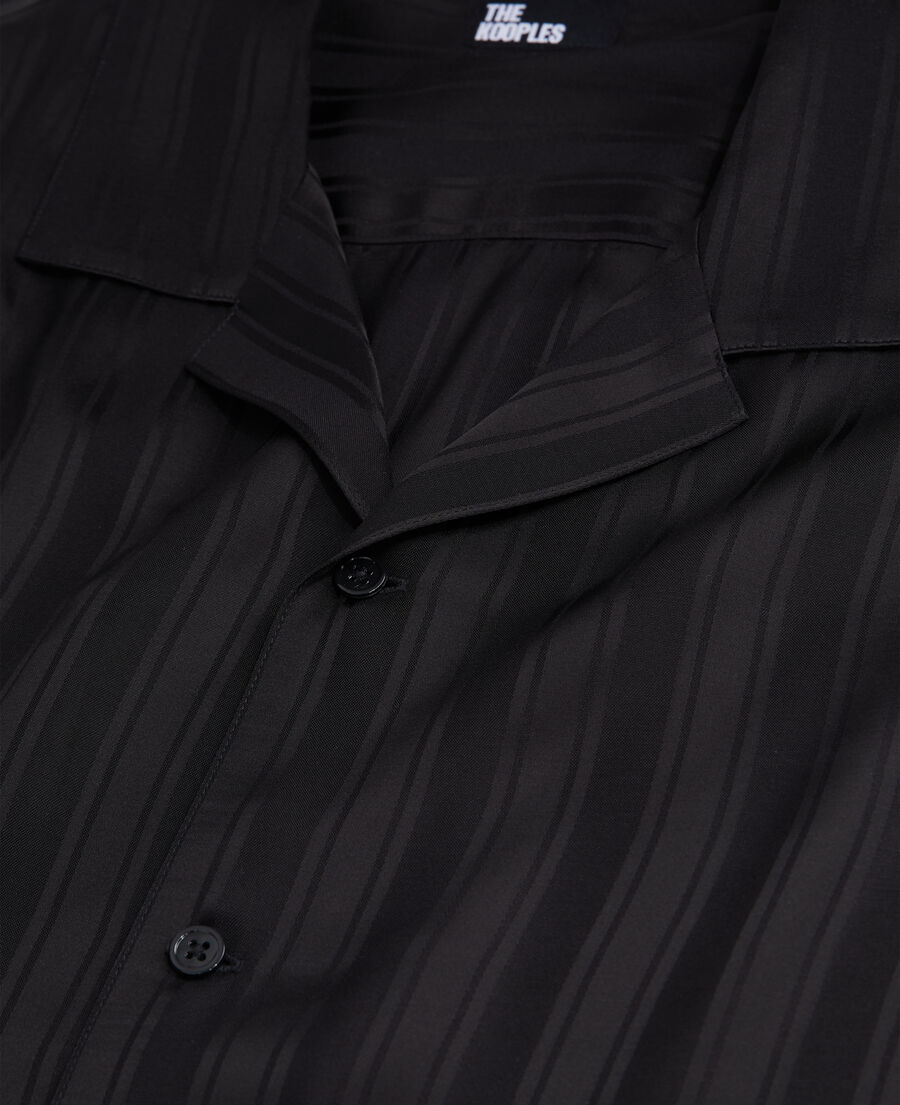 chemise jacquard noire à rayures