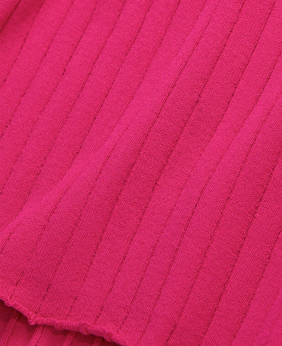 The Kooples DAMEN RASPBERRY fuchsienroter pullover mit gerippten details