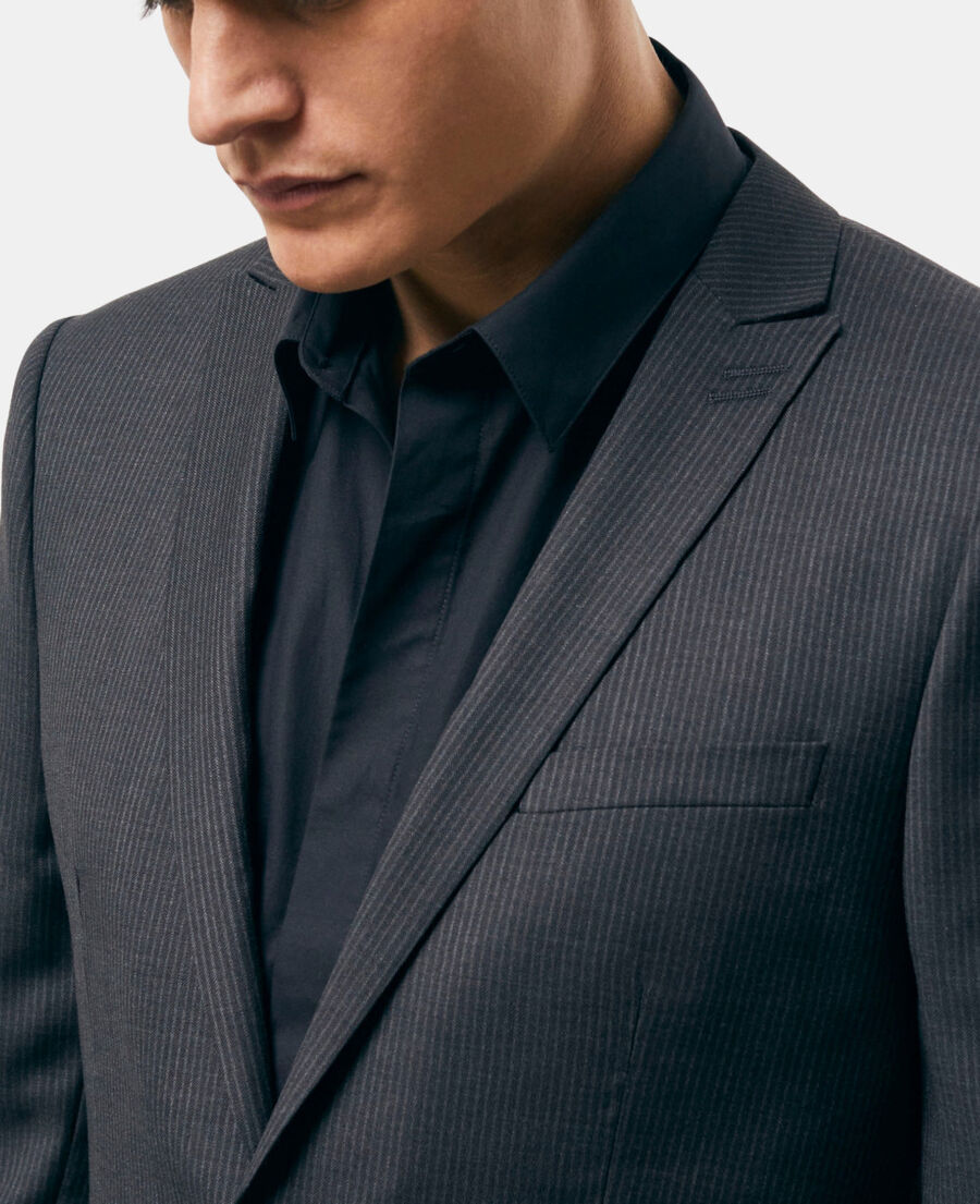 striped wool suit jacket