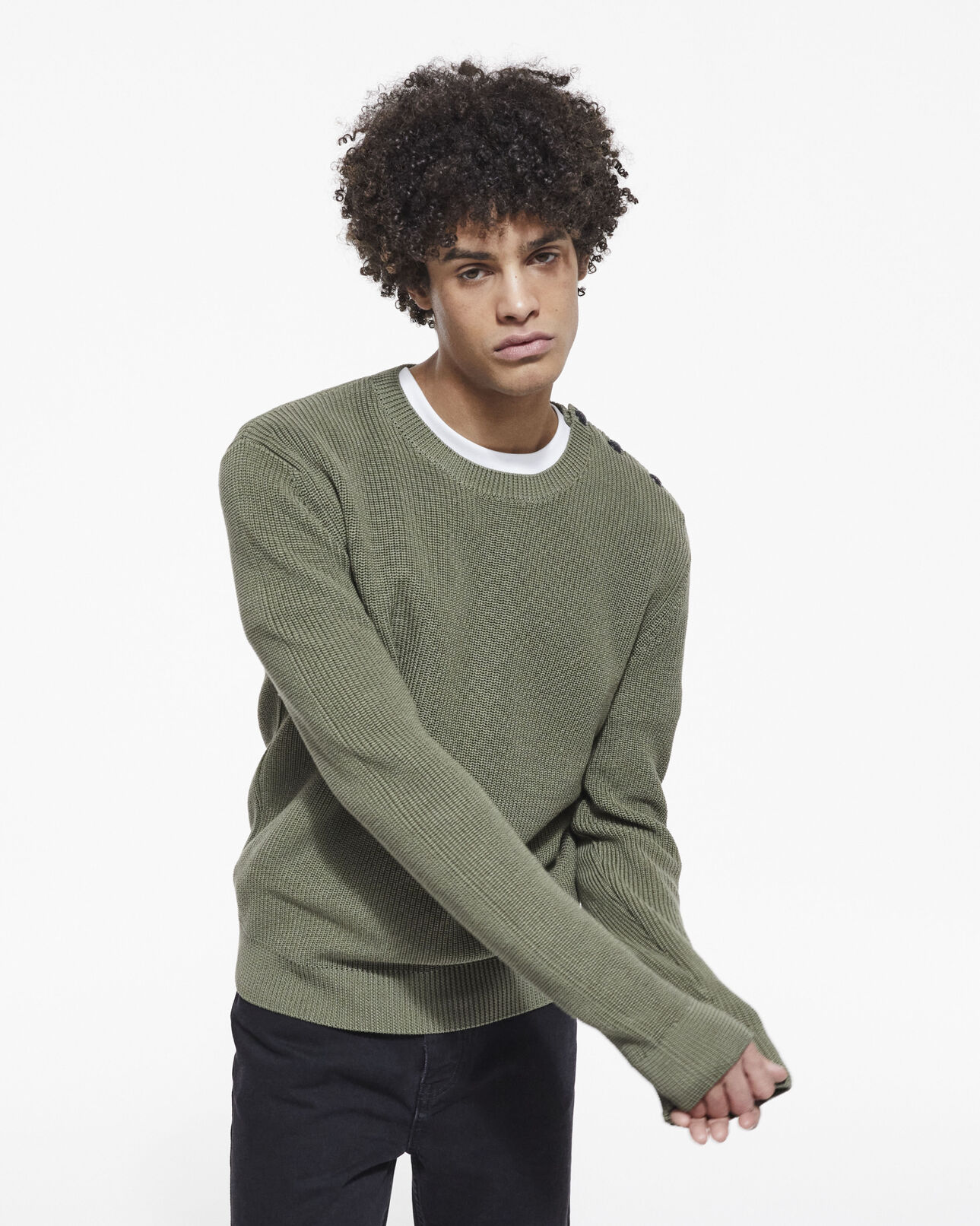 The Kooples MEN LICHEN khaki sweater