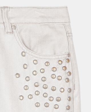 The Kooples FEMME 52 ARGENT VIEILLI CORNE jean clouté droit argenté