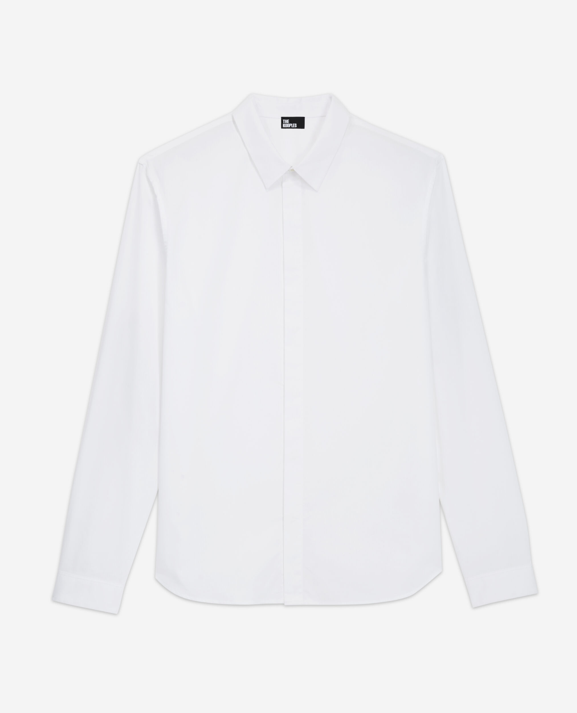 Camisa algodón blanca con cuello clásico, WHITE, hi-res image number null