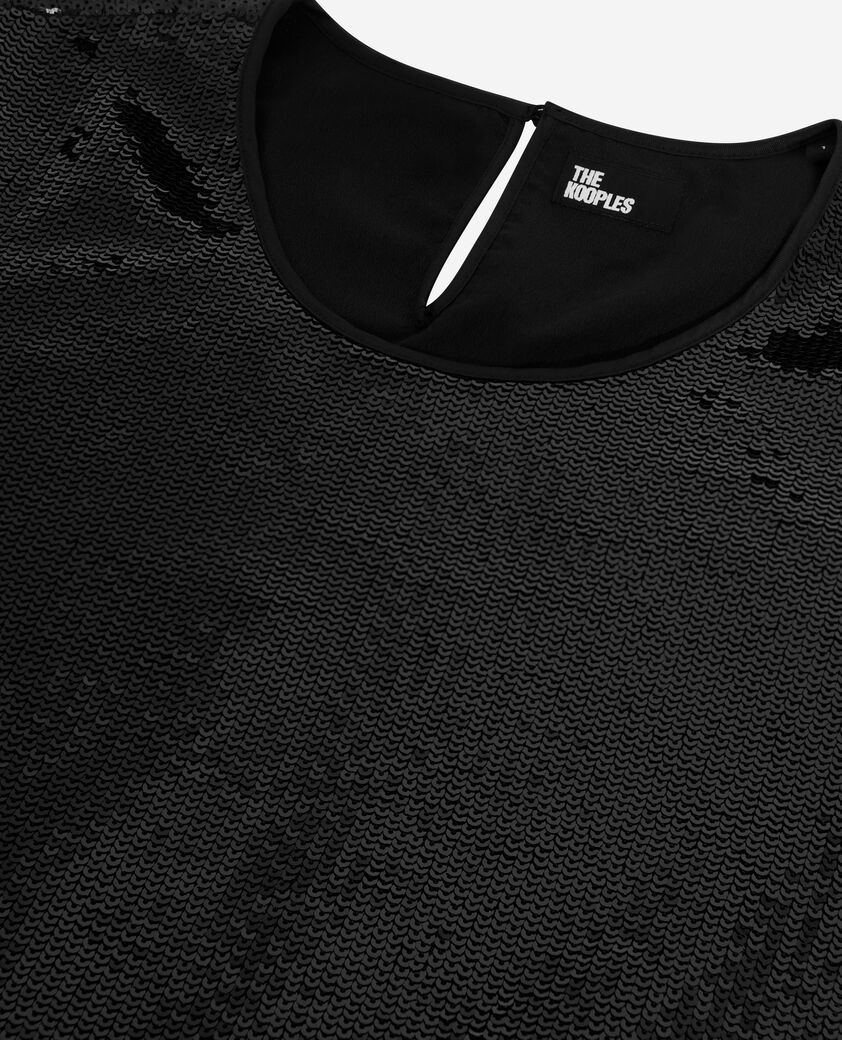 The Kooples DAMEN BLACK pailletten-top schwarz