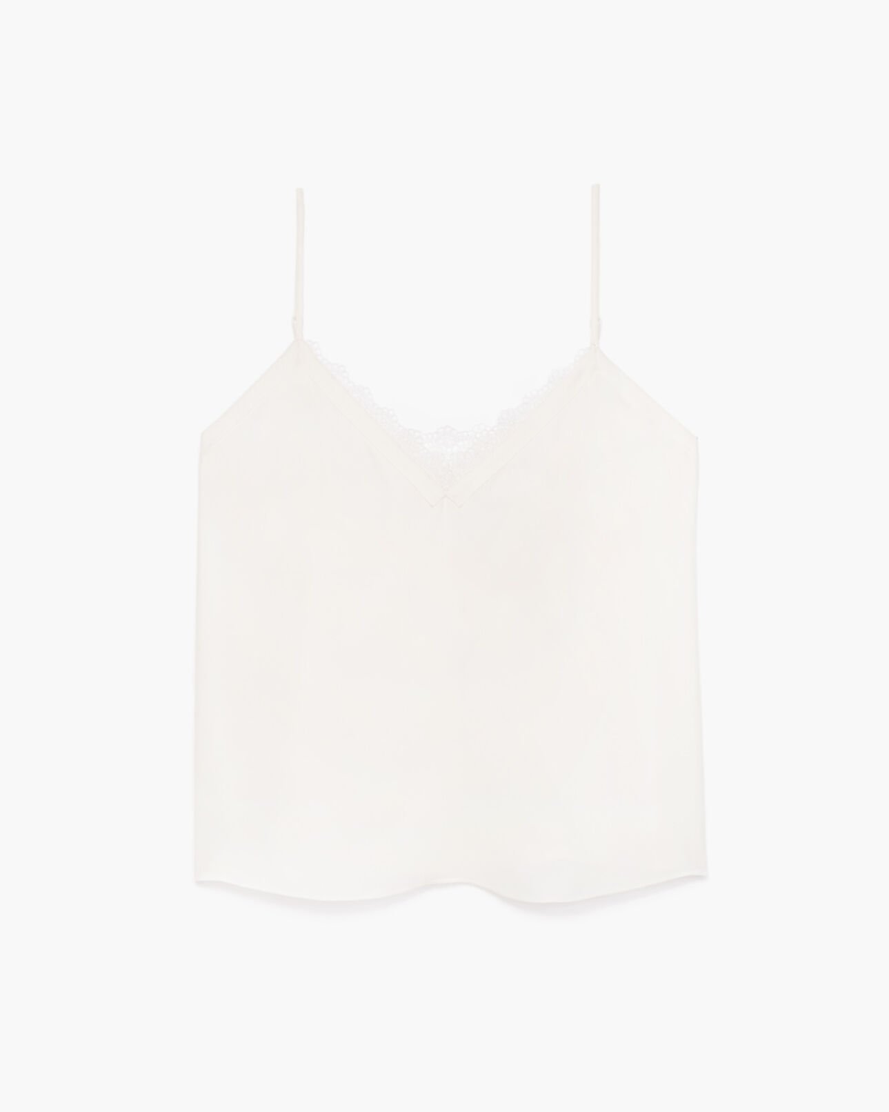 The Kooples F ECRU white camisole with lace detail