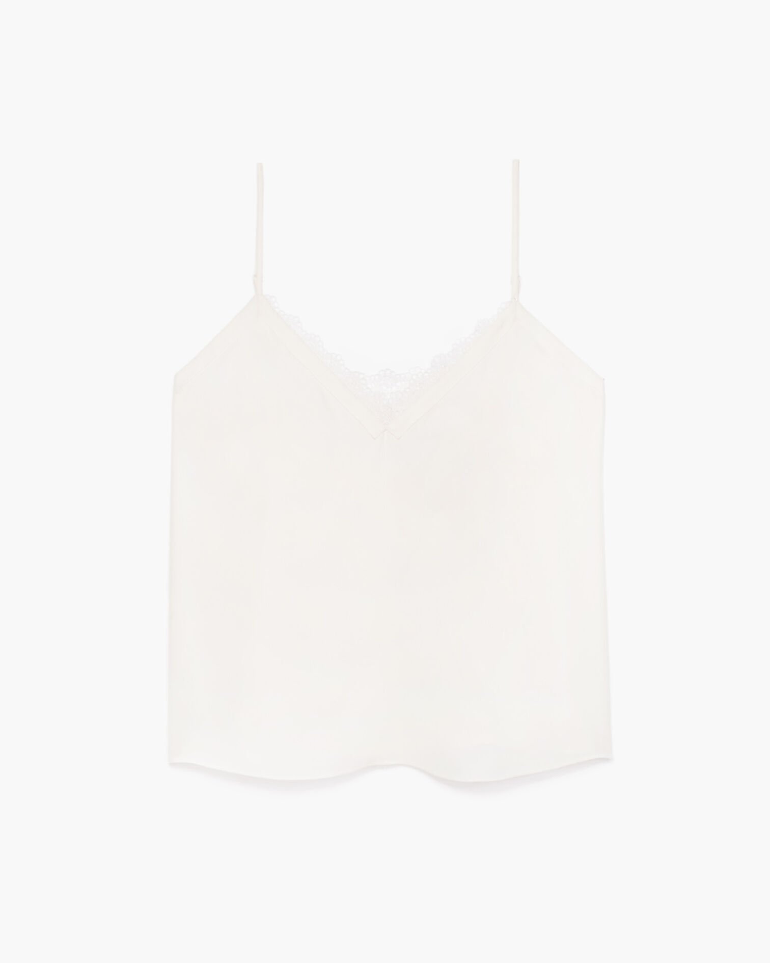 White camisole with lace detail, ECRU, hi-res image number null